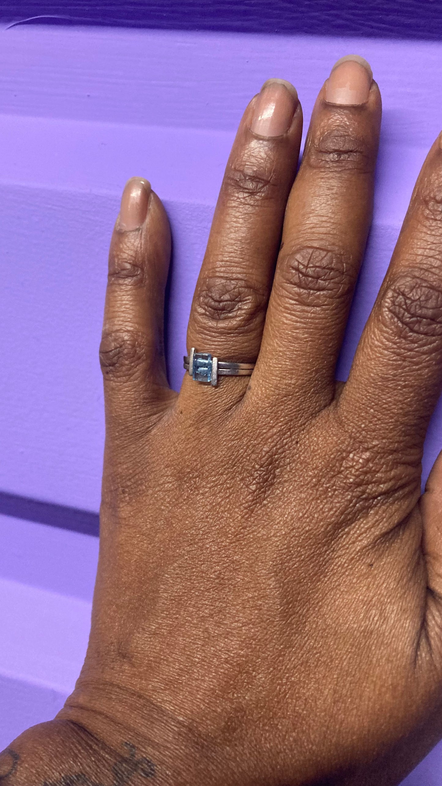 Aquamarine Bar Ring