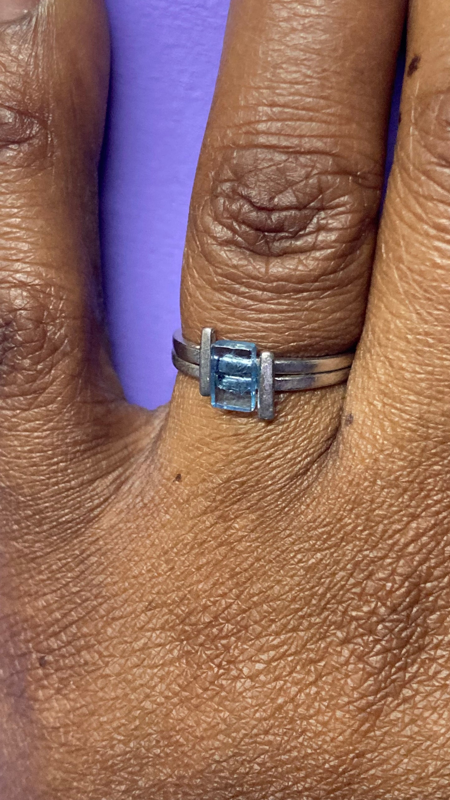 Aquamarine Bar Ring