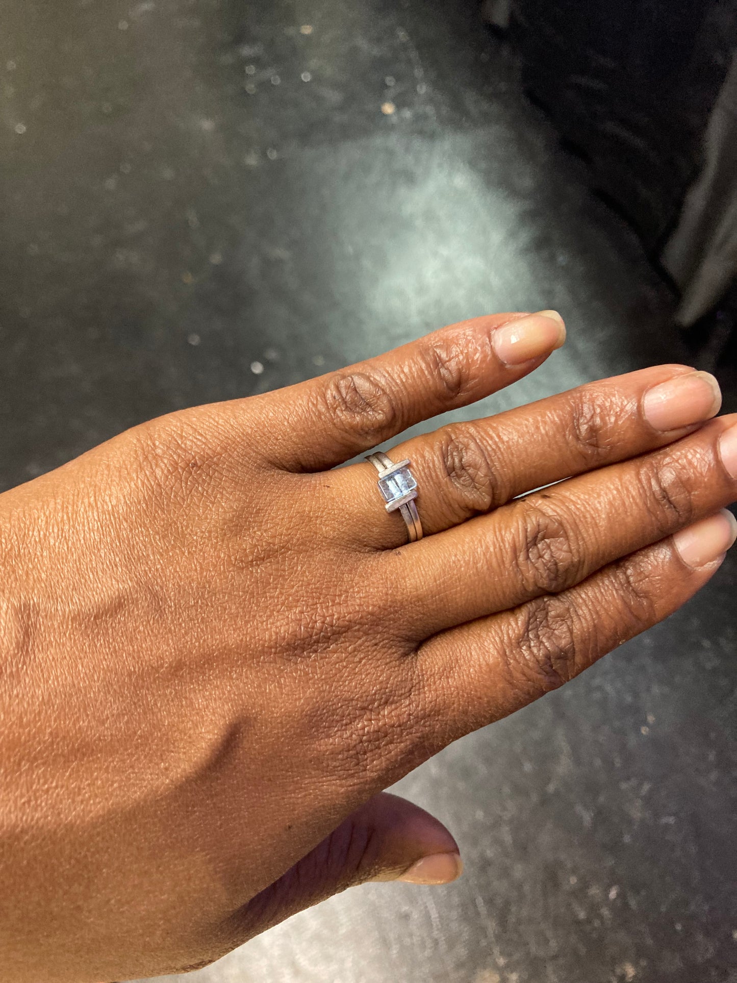 Aquamarine Bar Ring