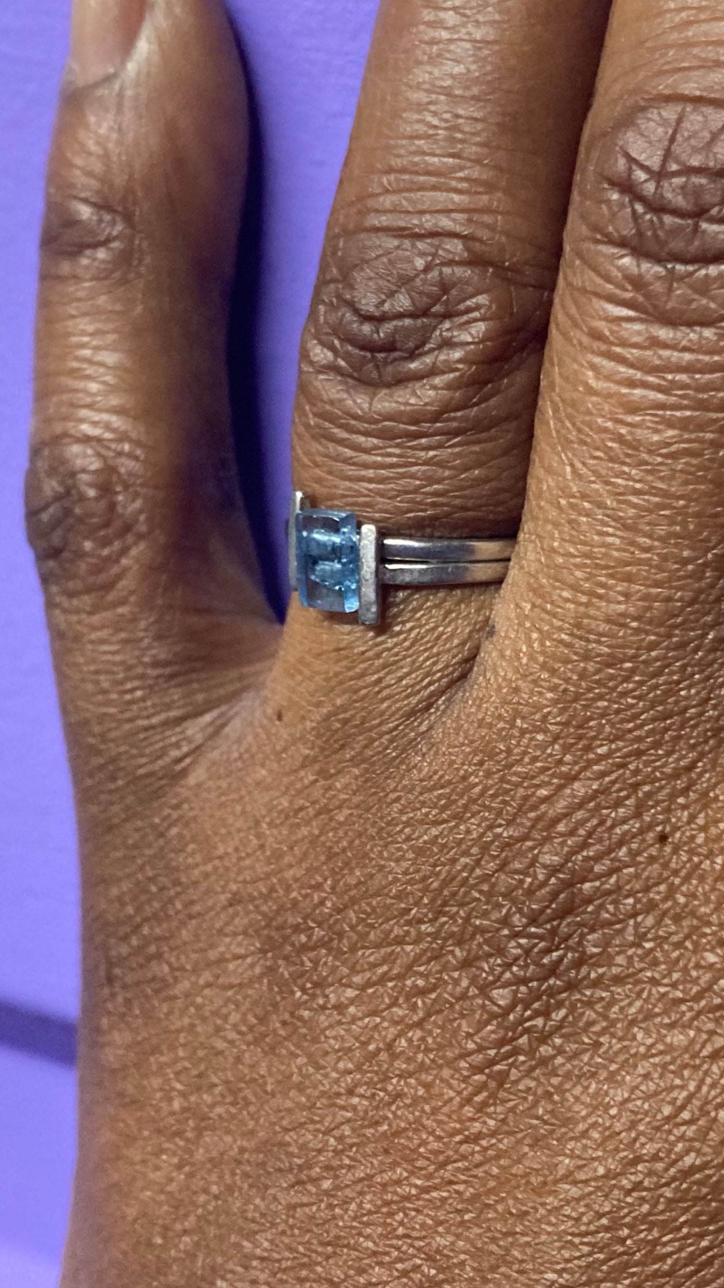 Aquamarine Bar Ring