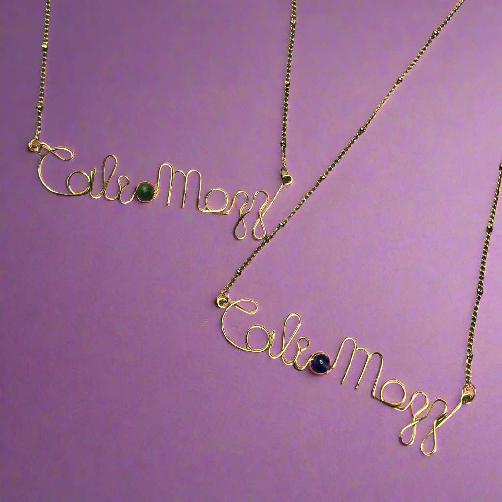 Custom Script Necklaces for D