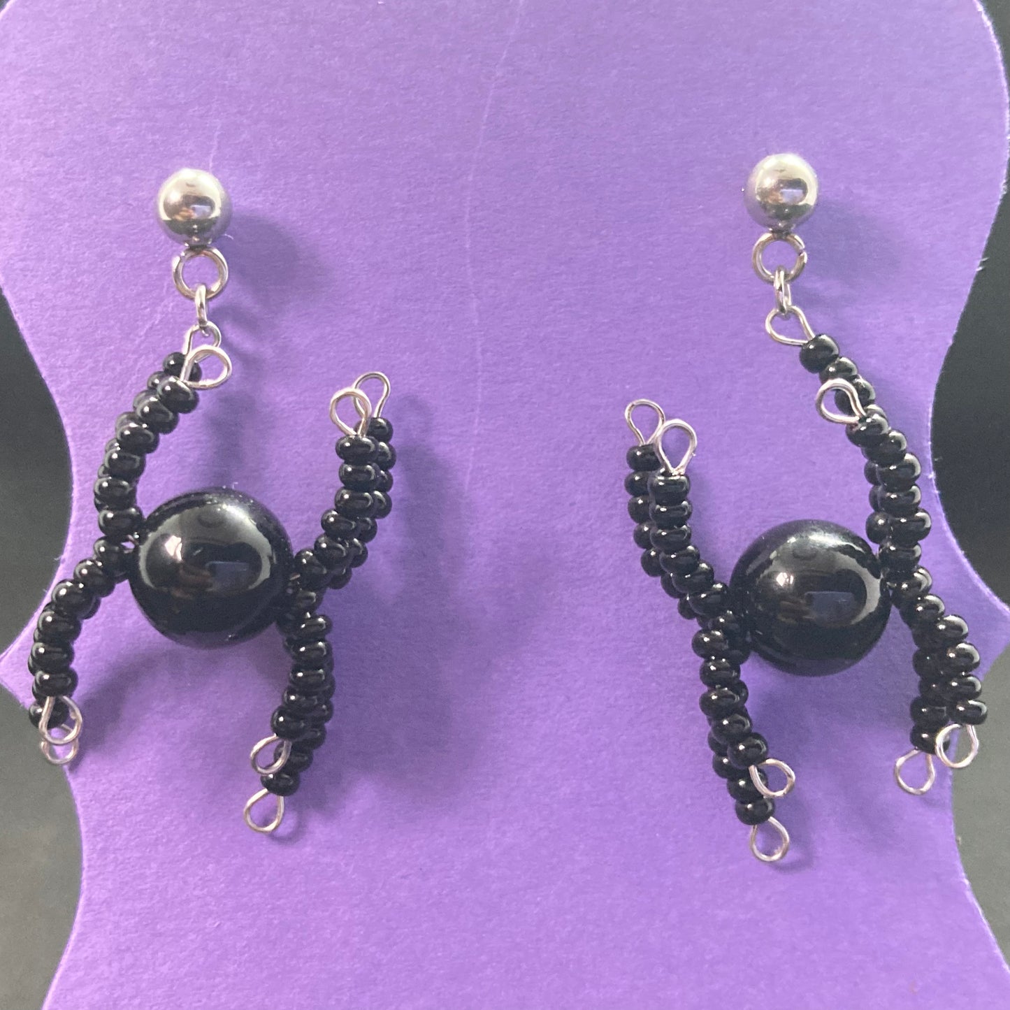 Steel Spider Earrings