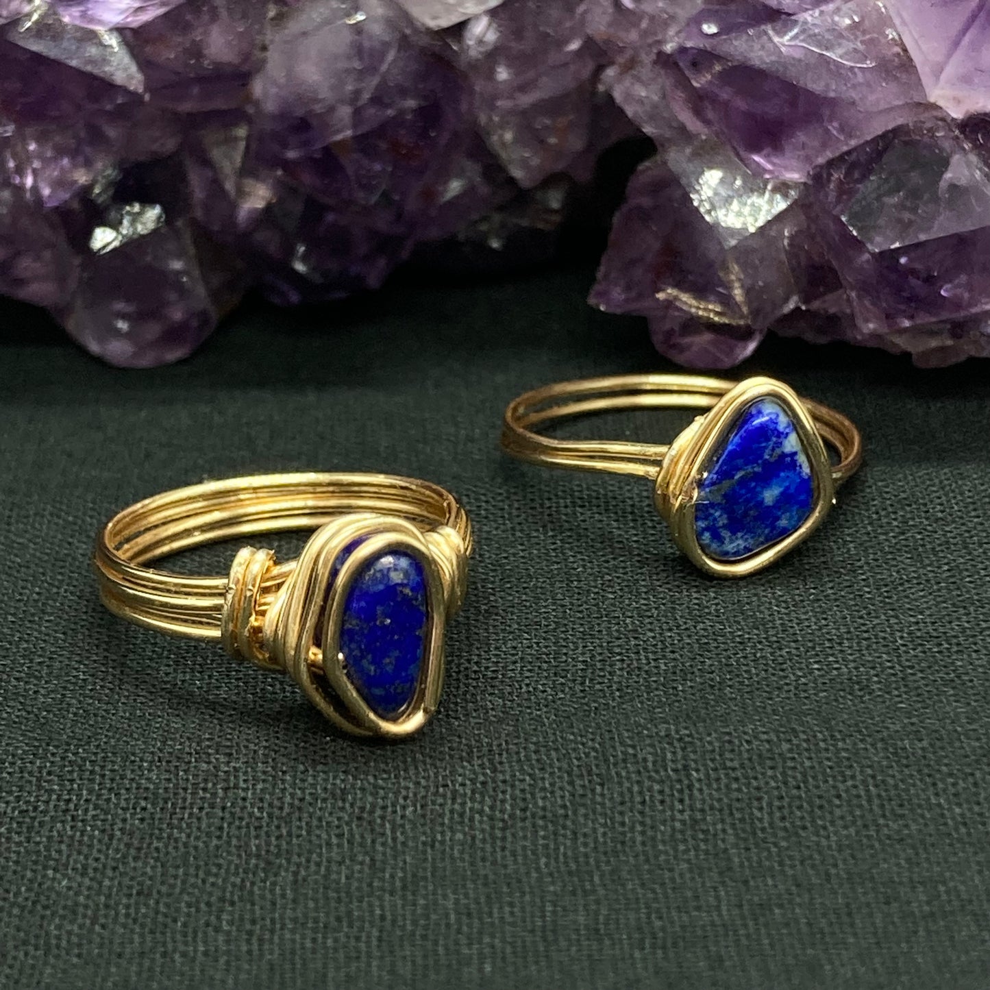 Lapis Bezel Rings