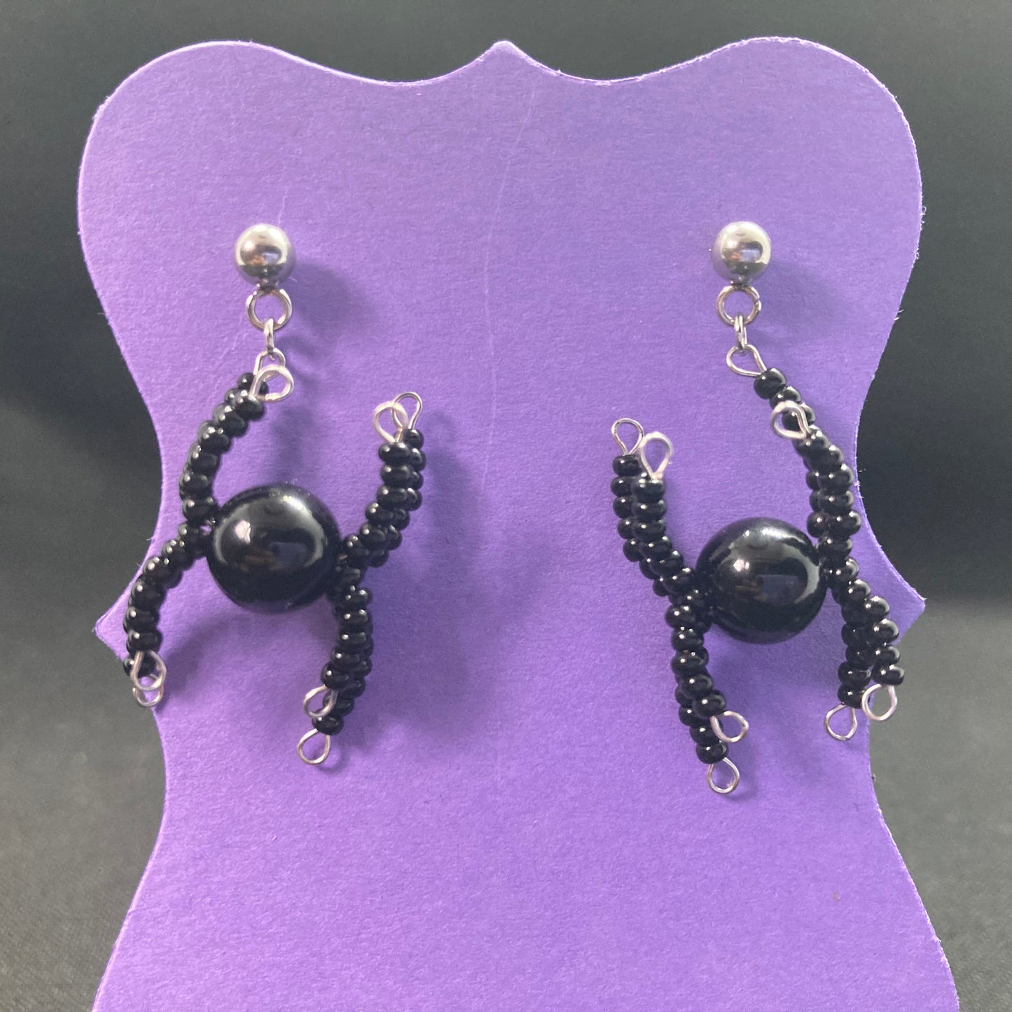 Steel Spider Earrings