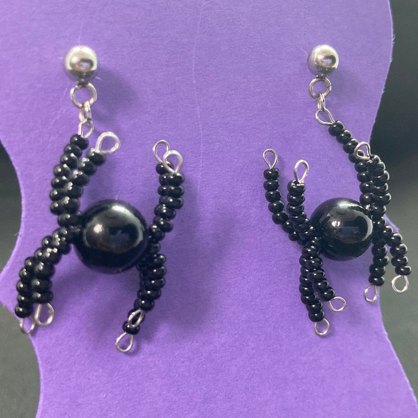 Steel Spider Earrings