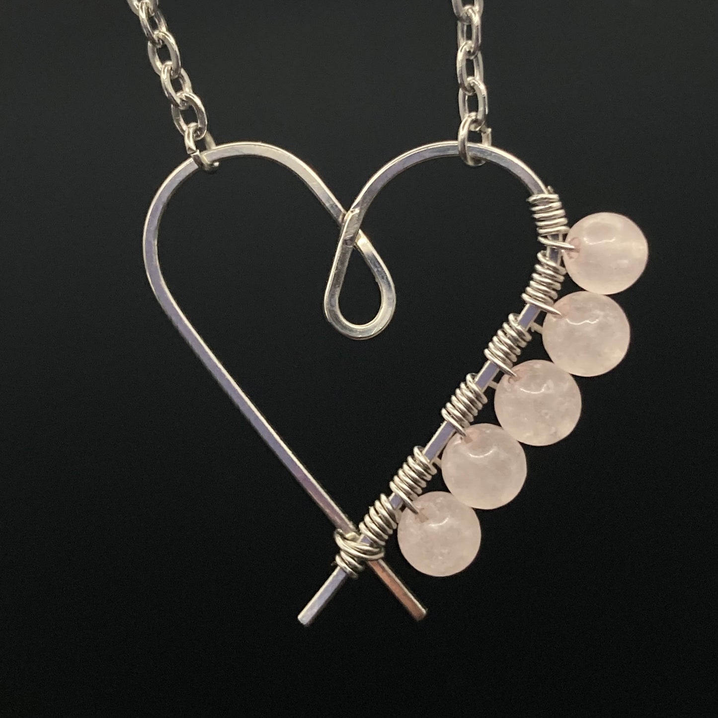 5 Stone Heart Necklace