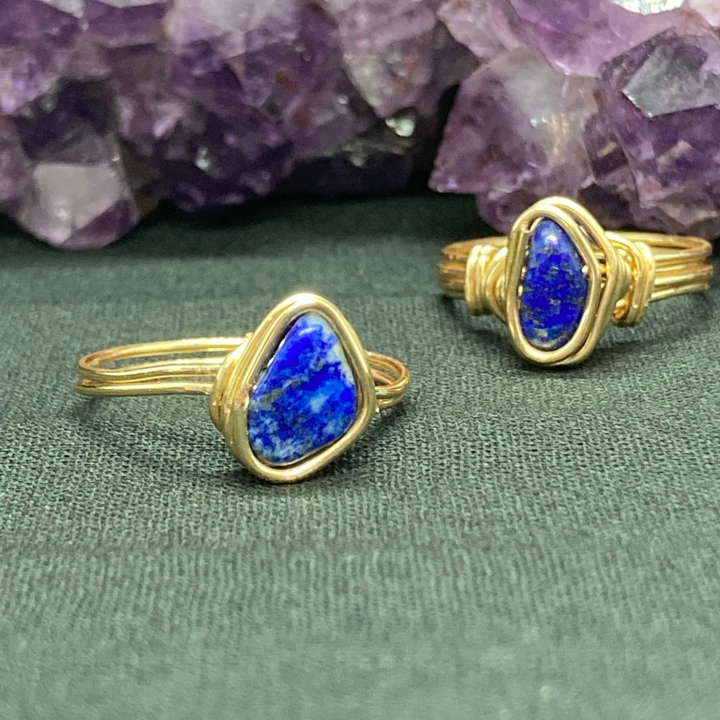 Lapis Bezel Rings