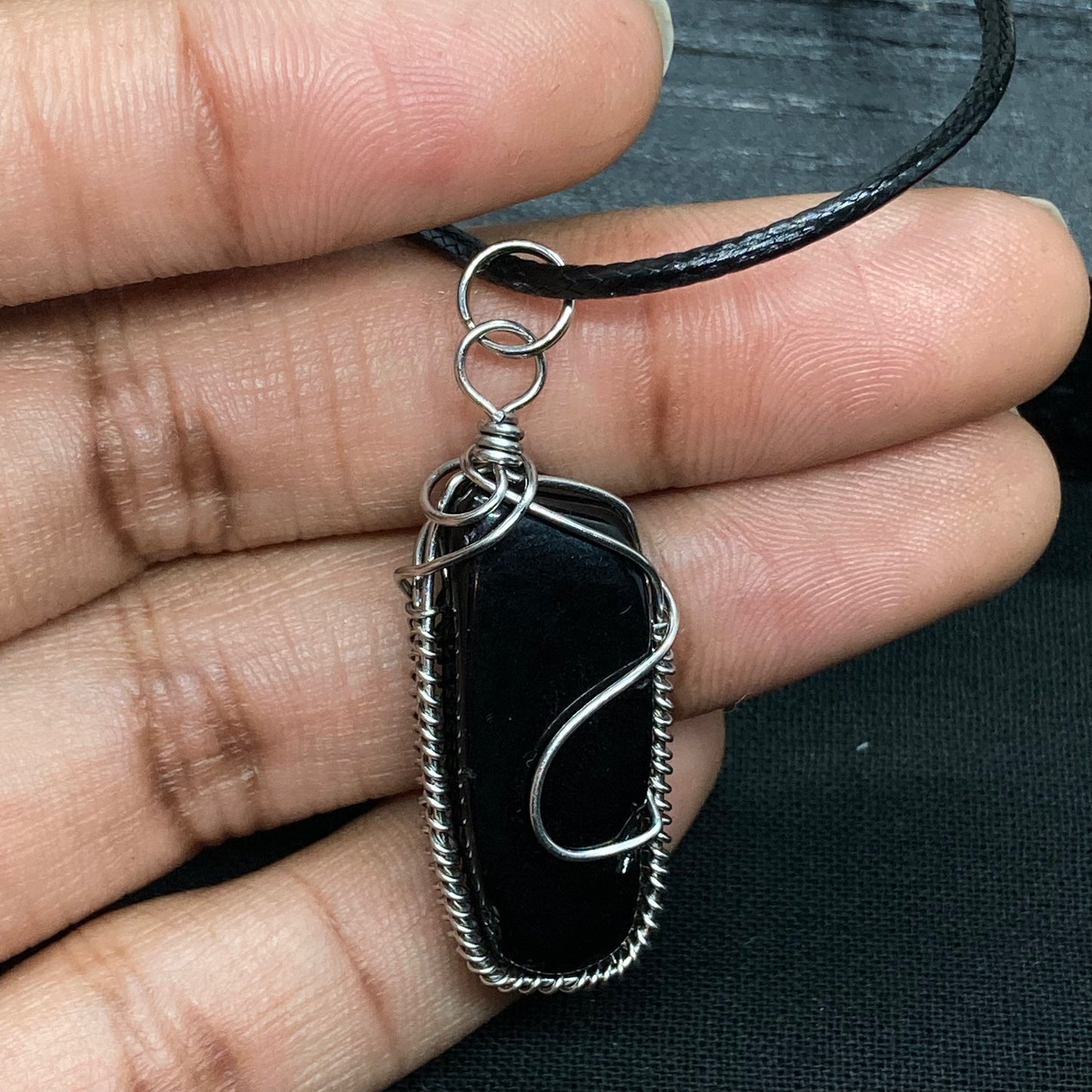 Freeform Obsidian Pendant