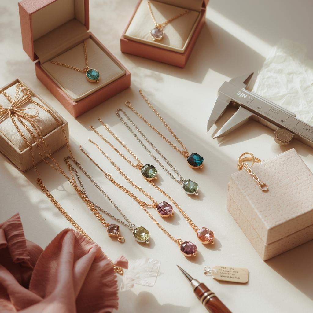 Production workflow, sizing, metals, chains, pricing, repairs, packaging, and retail options